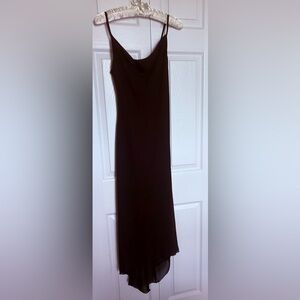Jodi Kristopher Black Slip Dress with Asymmetric Hem